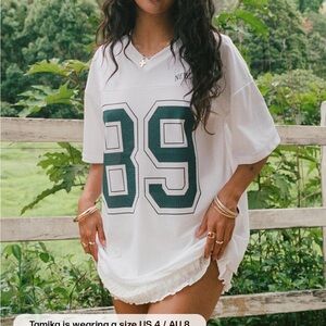 Princess Polly White and Green Jersey Top